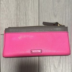 Fossil Wallet in Pink and Grey